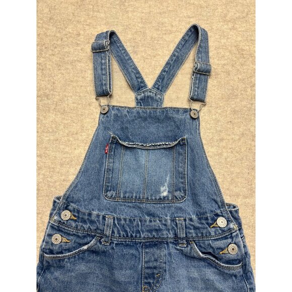 Levi's Distressed Medium Wash Shortall Girls 10 Regular - Picture 2 of 11